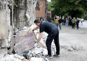 Impact of Russian overnight attack in Shevchenkivskyi district of Kyiv